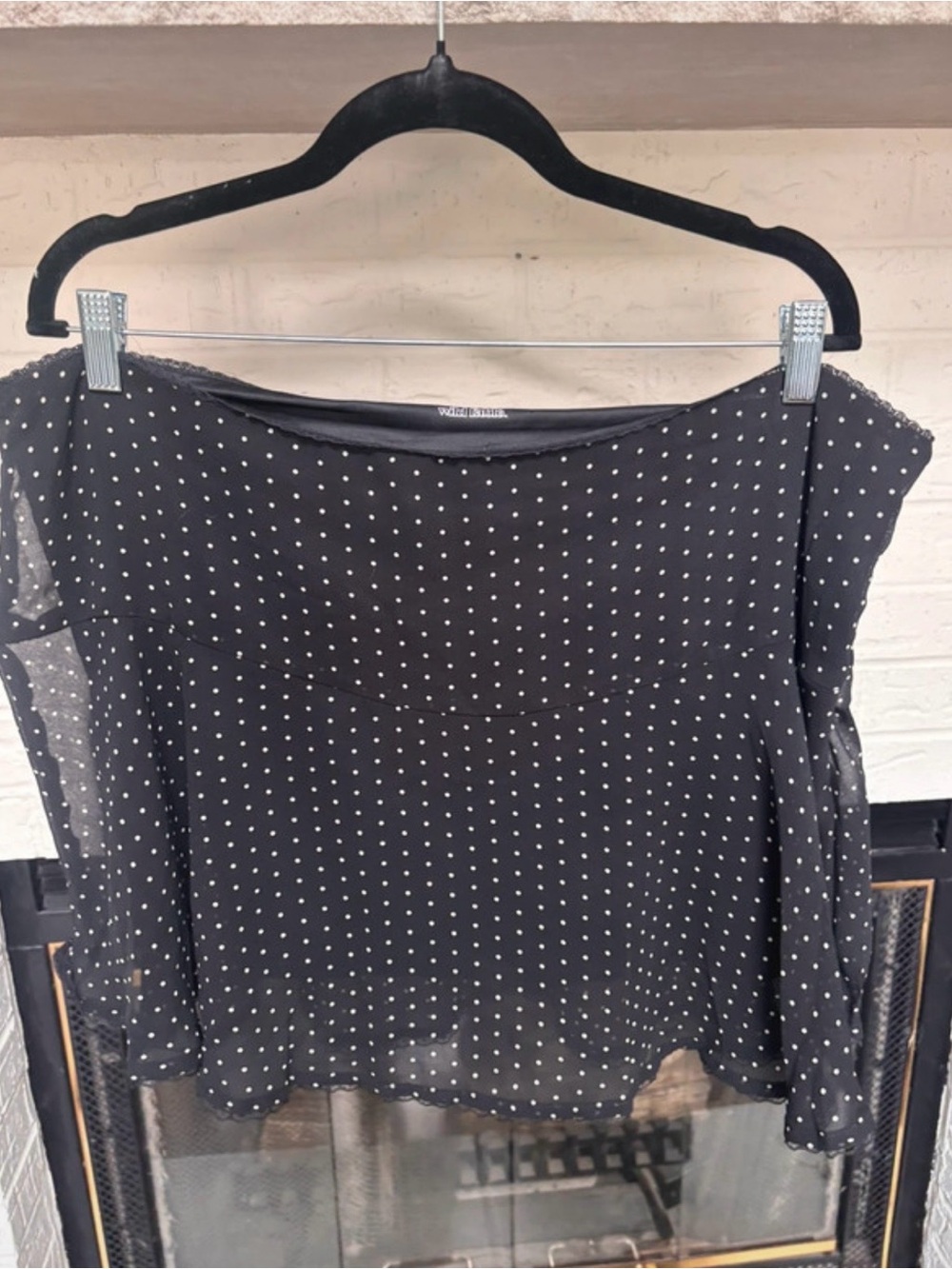 wild fable Black Sheer Polka Dot Blouse